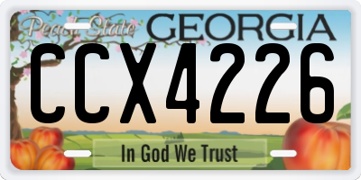 GA license plate CCX4226