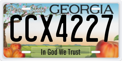 GA license plate CCX4227