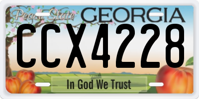 GA license plate CCX4228