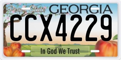GA license plate CCX4229