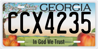 GA license plate CCX4235