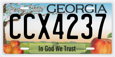 GA license plate CCX4237