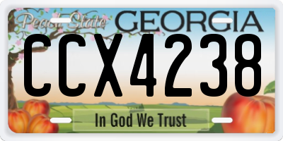 GA license plate CCX4238