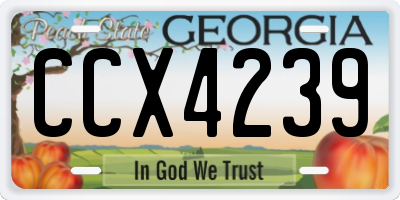 GA license plate CCX4239