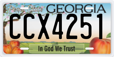 GA license plate CCX4251