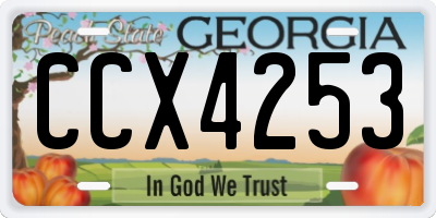 GA license plate CCX4253