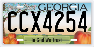 GA license plate CCX4254