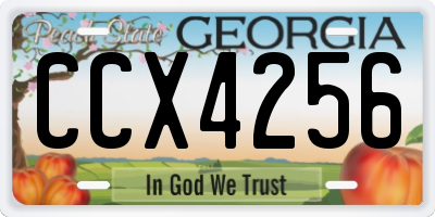 GA license plate CCX4256