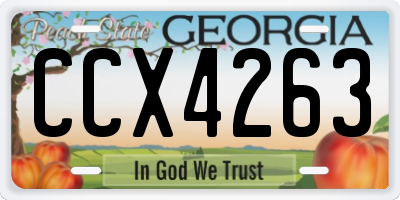 GA license plate CCX4263
