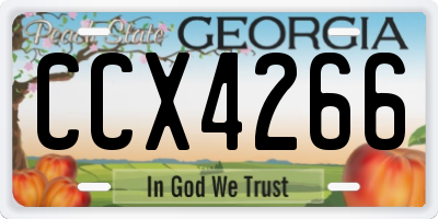 GA license plate CCX4266