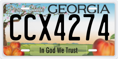 GA license plate CCX4274