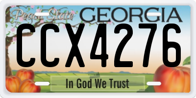 GA license plate CCX4276