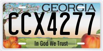 GA license plate CCX4277
