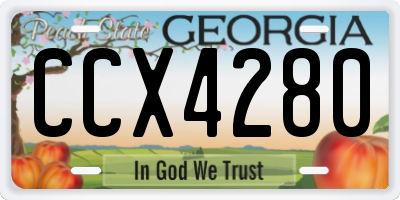 GA license plate CCX4280