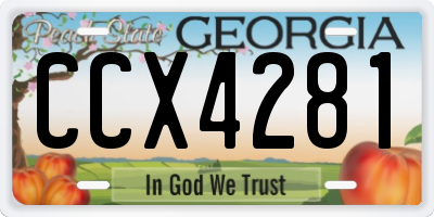 GA license plate CCX4281