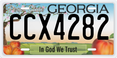 GA license plate CCX4282