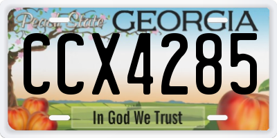 GA license plate CCX4285