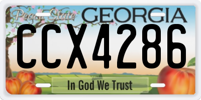 GA license plate CCX4286