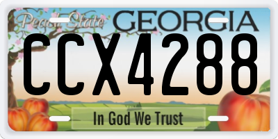 GA license plate CCX4288