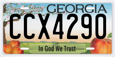 GA license plate CCX4290
