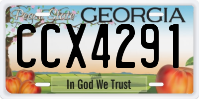 GA license plate CCX4291