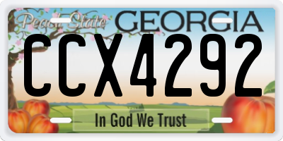 GA license plate CCX4292