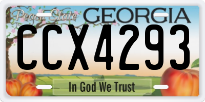 GA license plate CCX4293