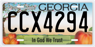 GA license plate CCX4294