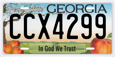 GA license plate CCX4299