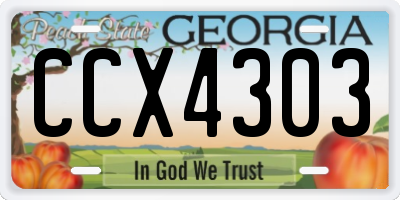 GA license plate CCX4303
