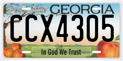 GA license plate CCX4305