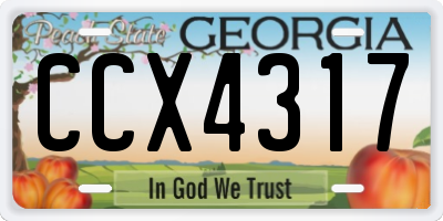 GA license plate CCX4317