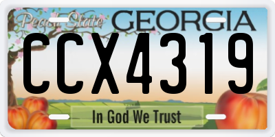 GA license plate CCX4319