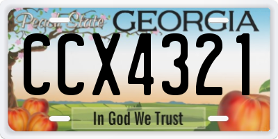 GA license plate CCX4321