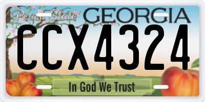 GA license plate CCX4324