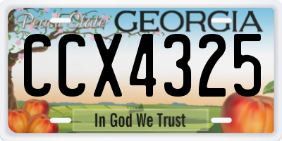 GA license plate CCX4325