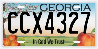GA license plate CCX4327
