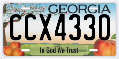 GA license plate CCX4330