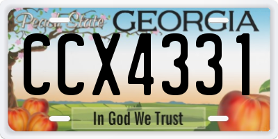 GA license plate CCX4331