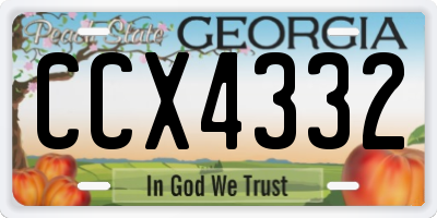 GA license plate CCX4332