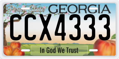 GA license plate CCX4333
