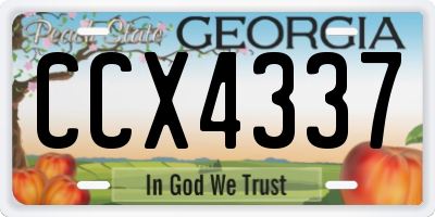 GA license plate CCX4337