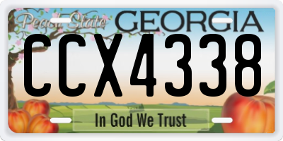 GA license plate CCX4338