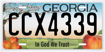 GA license plate CCX4339