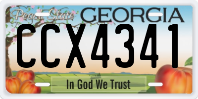 GA license plate CCX4341