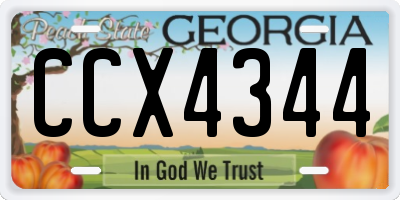 GA license plate CCX4344