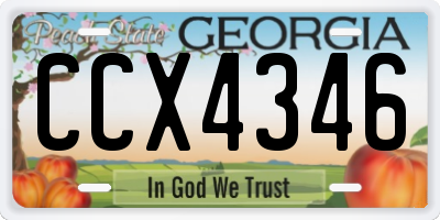 GA license plate CCX4346