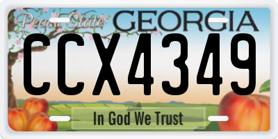 GA license plate CCX4349