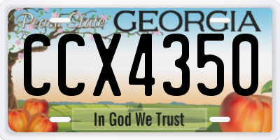GA license plate CCX4350