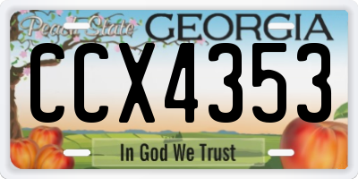 GA license plate CCX4353